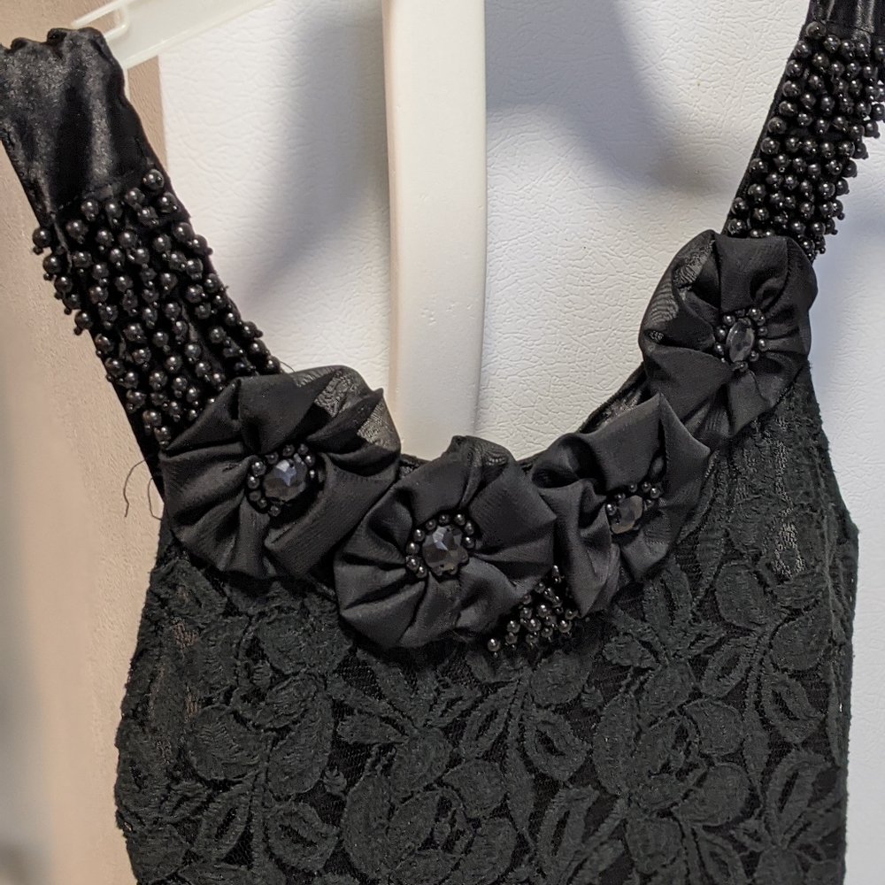 XS Stretchy, Black Lace Dress for petite lady/teen. Special Occasion Outfit